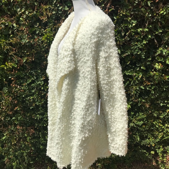 NWT 1. STATE SWEATER Furry Ivory Poodle M - Picture 9 of 11